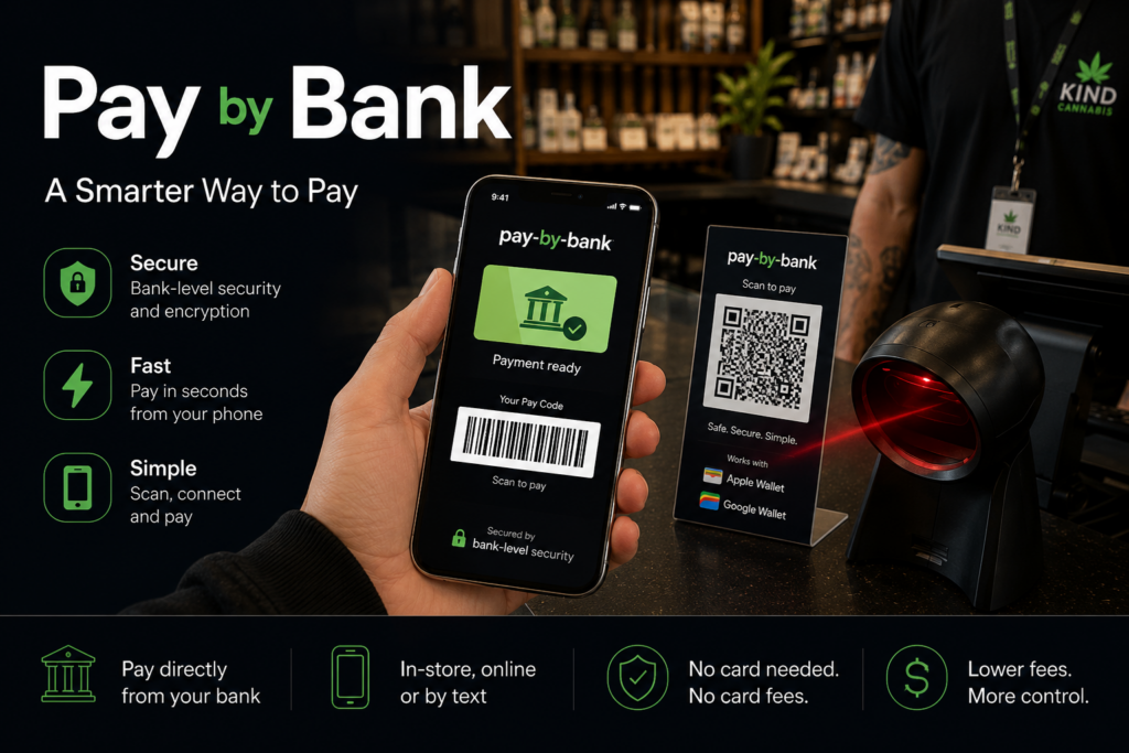 Pay by Bank payment at a retail checkout using a smartphone, QR code and barcode scanner